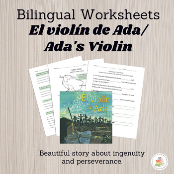 Preview of Violin de Ada/ Ada's Violin Bilingual Book Comprehension Questions/Lesson