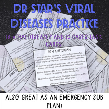 Preview of Viral diseases task cards - diagnose these illnesses caused by viruses!