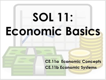 Preview of Virginia Civics SOL 11 Economics Concepts Note Packet and Power Point Bundle
