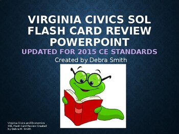 Preview of Virginia Civics SOL Flash Cards PowerPoint 2015 Standards (with answers)