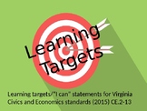 Virginia Civics and Economics Learning Targets (CE.2-13)