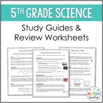 Preview of Virginia Fifth Grade Science SOL Study Guides and Review Worksheets Bundle