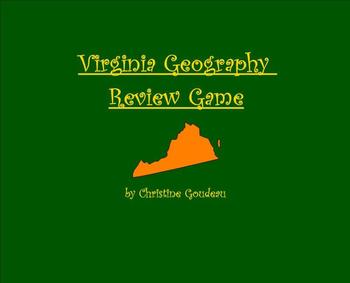 Preview of Virginia Geography & Regions Review SMARTboard Game