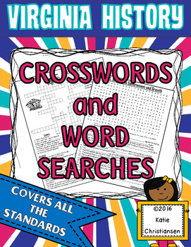 Preview of Virginia History Crosswords and Word Searches VS.2 - VS.10