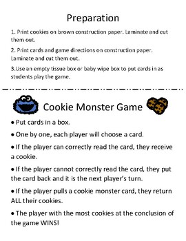 Preview of Virginia PALs Cookie Monster Game