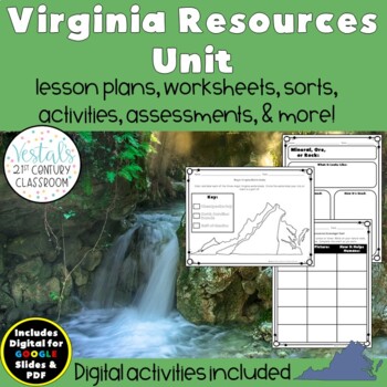 Preview of Virginia Resources Unit - Lesson Plans and Activities - {Digital & PDF Included}