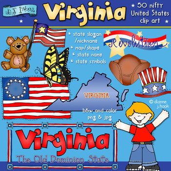 Preview of Virginia State Symbols Clip Art Download