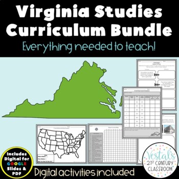 Preview of Virginia Studies Lesson Plans and Activities - Entire Year Bundle!