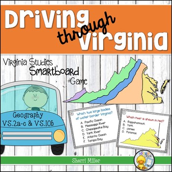 Preview of Virginia Studies Geography SOL Review Smartboard Game