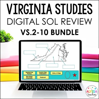 Preview of Virginia Studies Google Drive Review Bundle (VS.2-VS.10)