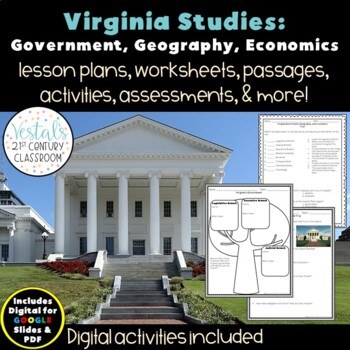 Preview of Virginia Studies: Government, Geography, & Economics Unit