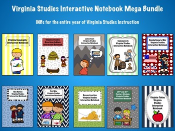 Preview of Virginia Studies Interactive Notebook Mega Bundle