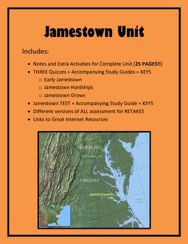 Preview of Virginia Studies Jamestown Unit (VS.3 a-g)