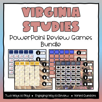 Preview of Virginia Studies Jeopardy Review Games Bundle