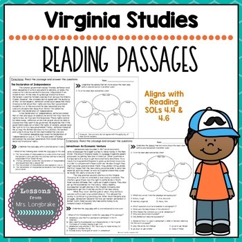 Preview of Virginia Studies Nonfiction Reading Passages SOL 4.4, 4.6