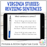 Virginia Studies Revising Sentences Task Cards | Cross-curricular