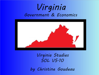 Preview of Virginia Studies SMARTboard Lesson - Virginia Government & Economy - SOL VS.10