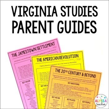 Preview of Virginia Studies SOL Parent Guides
