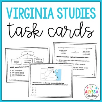 Preview of Virginia Studies SOL Review Task Cards