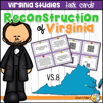 Preview of Virginia Studies Task Cards - Reconstruction of Virginia VS.8