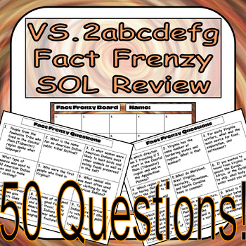 Preview of Virginia Studies VS.2abcdefg Fact Frenzy SOL Review Activity
