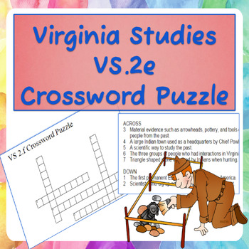 Preview of Virginia Studies VS.2f Crossword Puzzle