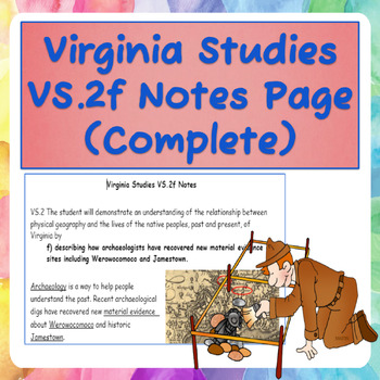 Preview of Virginia Studies VS.2f Notes Page (Complete)