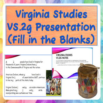 Preview of Virginia Studies VS.2g Notes Presentation (Fill in the Blanks)
