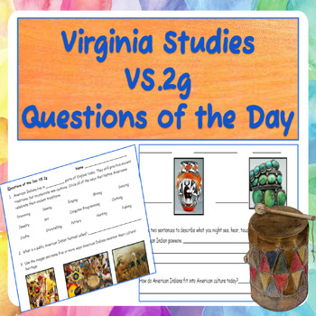 Preview of Virginia Studies VS.2g Questions of the Day