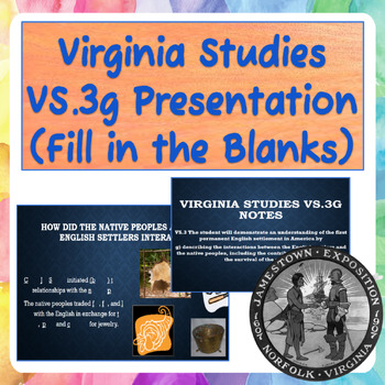 Preview of Virginia Studies VS.3g Notes Presentation (Fill in the Blanks)