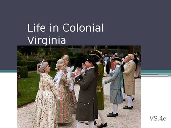 Preview of Virginia Studies VS.4e Colonial Life PPT