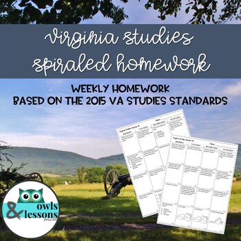 Preview of Virginia Studies Weekly Homework