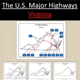 Virginia, US State Major Highways Map Geography