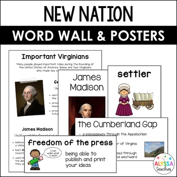 Preview of Virginia and the New Nation Word Wall/Poster Set (VS.6)