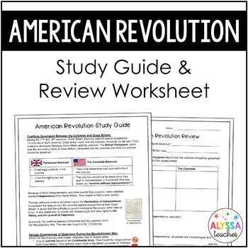 Preview of Virginia in the American Revolution Study Guide and Review Worksheet (VS.5)