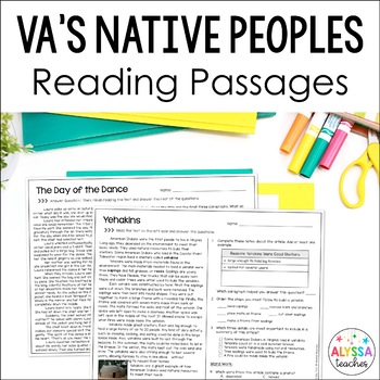 Preview of Virginia's American Indians Reading Passages and Questions (VS.2d-g)