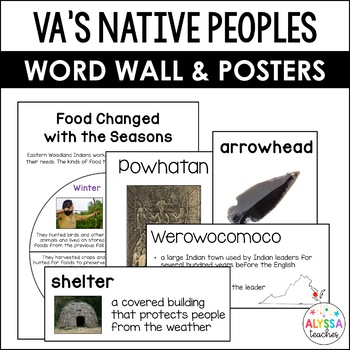 Preview of Virginia's American Indians Word Wall/Poster Set (VS.2d-g)