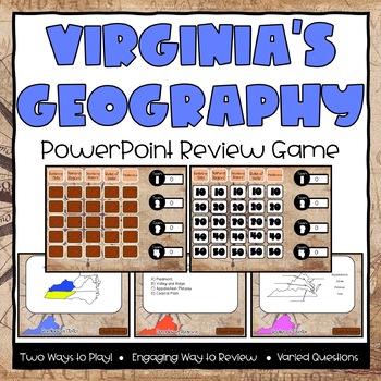 Preview of Virginia's Geography Jeopardy-Style Powerpoint Review Game