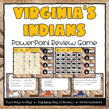 Preview of Virginia's Indians Jeopardy-Style Powerpoint Review Game