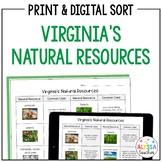 Virginia's Natural Resources Sorting Activity