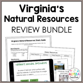 Preview of Virginia's Natural Resources Review Bundle (SOL 4.8)