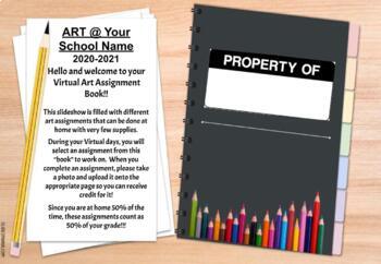 Preview of Virtual Art Assignment Book (Bundle of 22 Virtual Art Lessons)