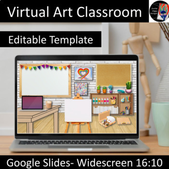 Preview of Virtual Art Classroom #1 (Editable), Distance Learning, Just add your Bitmoji!