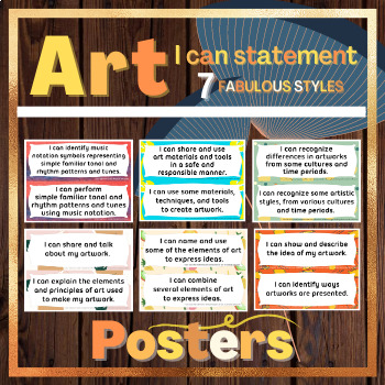 Preview of Virtual Art- For all grade levels｜ I can Statement Poster, 178+ Posters