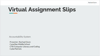 Preview of Virtual Assignment Slip in classroom process - digital version