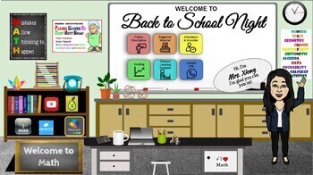 Preview of Virtual Back to School Template- Math (Editable)