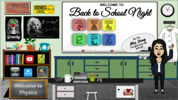 Preview of Virtual Back to School Template- Science/Physics (Editable)
