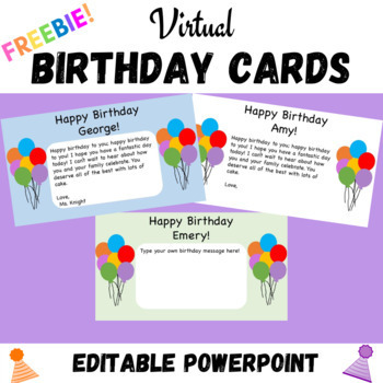 Virtual Birthday Cards by Bright with Miss Knight | TpT