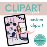 Virtual Bitmoji Classroom Starter Pack BOHO Clipart