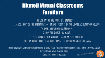 Preview of Virtual Bitmoji Classroom - Free Furniture For Classroom